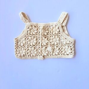 Crochet Cream Crop Top / Vest
